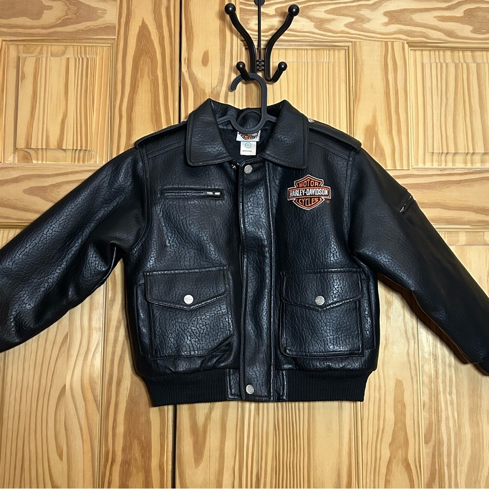 Harley-Davidson Kids Faux leather jacket size 7 preowned